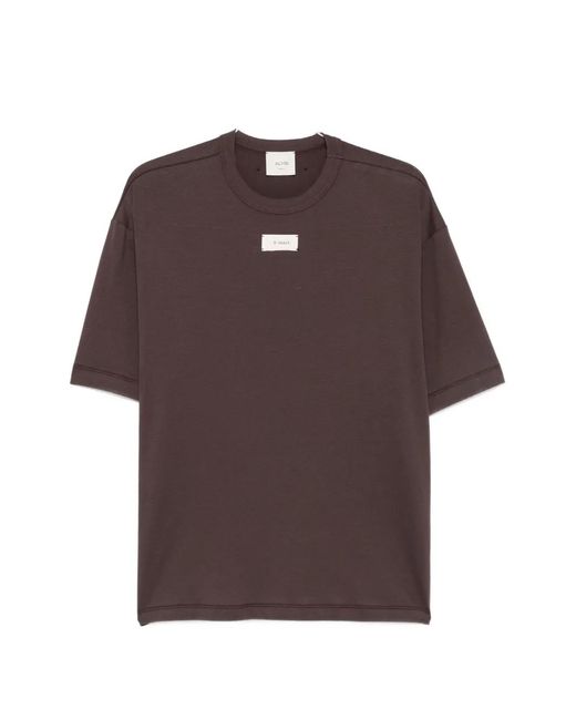 Alysi Brown Logo-Patch T-Shirt