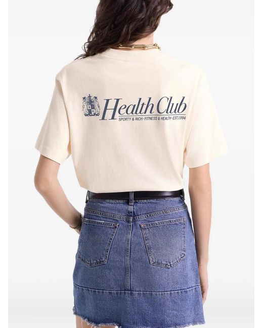 Camiseta Health Club con logo Sporty & Rich de color White
