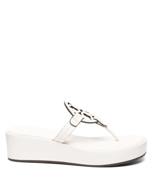 Tory Burch White Miller Sandals