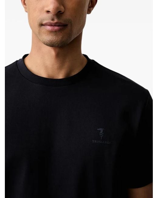 Trussardi Black Logo-Print Short-Sleeve T-Shirt for men