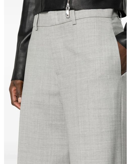 P.A.R.O.S.H. Gray P.A.R.O..H. Lillie Pressed-Crease Wide-Leg Pants