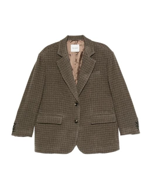 TRUE AVENUE Brown Houndstooth Blazer