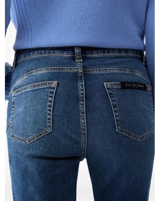 Liu Jo Blue Bootcut Jeans With Rhinestones