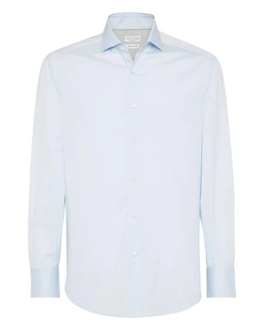 メンズ Brunello Cucinelli ボタン シャツ White