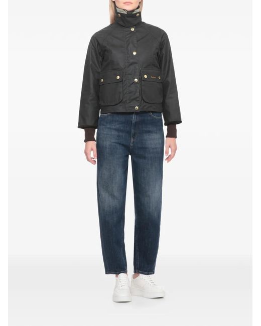 Barbour Black Corduroy-Collar Flap-Pocket Jacket