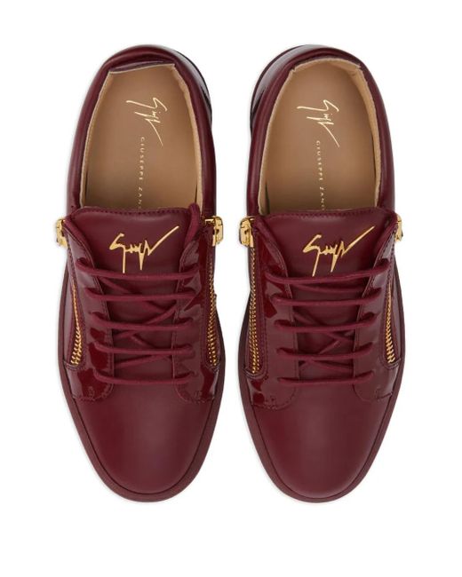 Giuseppe Zanotti Red Frankie Glossy-Leather Sneakers for men
