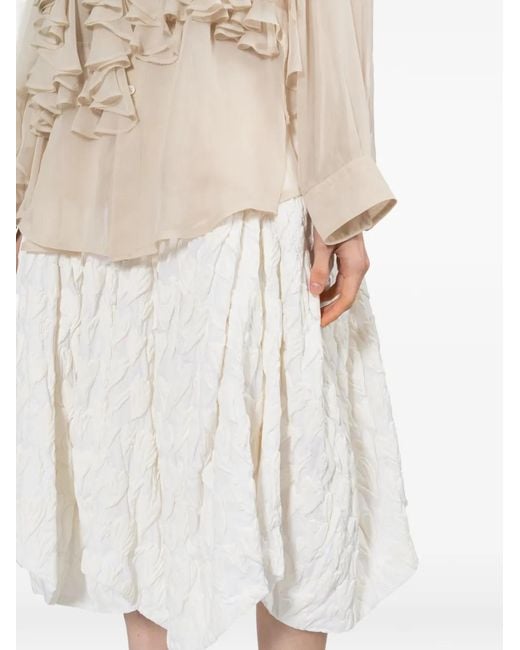 Comme des Garçons White Jupe À Coupe Mi-Longue