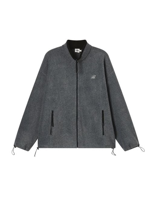 B+ AB Gray Zip-Up Fleece Jacket