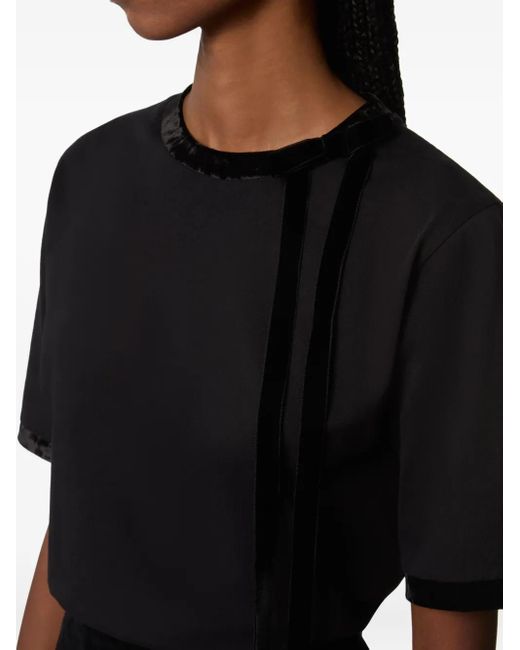 Nina Ricci ベルベットトリム トップ Black
