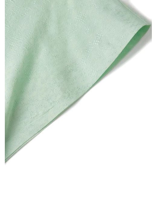 Shanghai Tang Green Tang Jacquard Asymmetric Dress