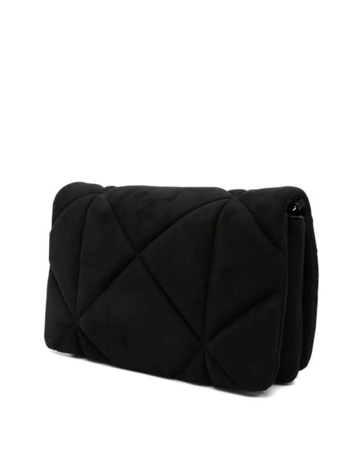Love Moschino Black Quilted Logo-Plaque Cross Body Bag