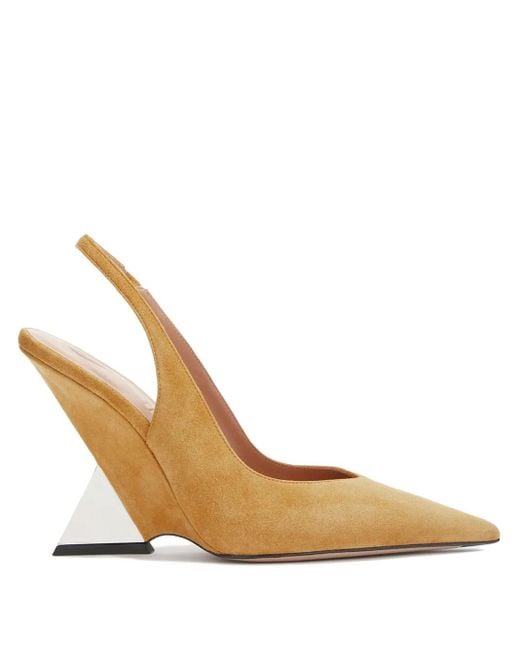The Attico Slingback Geometric-heel Pumps White
