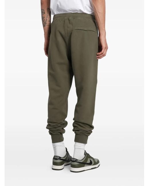 Stone Island Green Logo-Patch Cuffed Track Pants for men