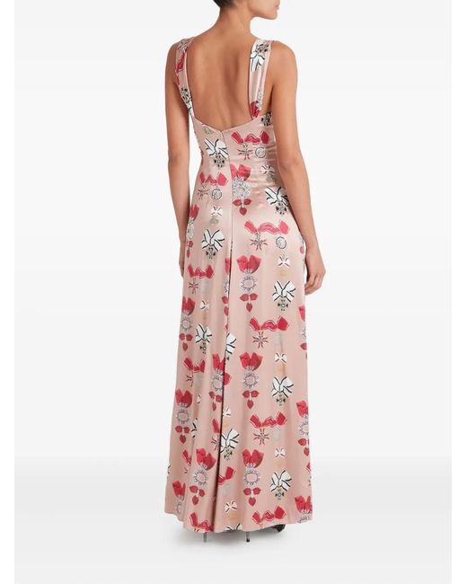 Temperley London White Reina Bow-Print Dress