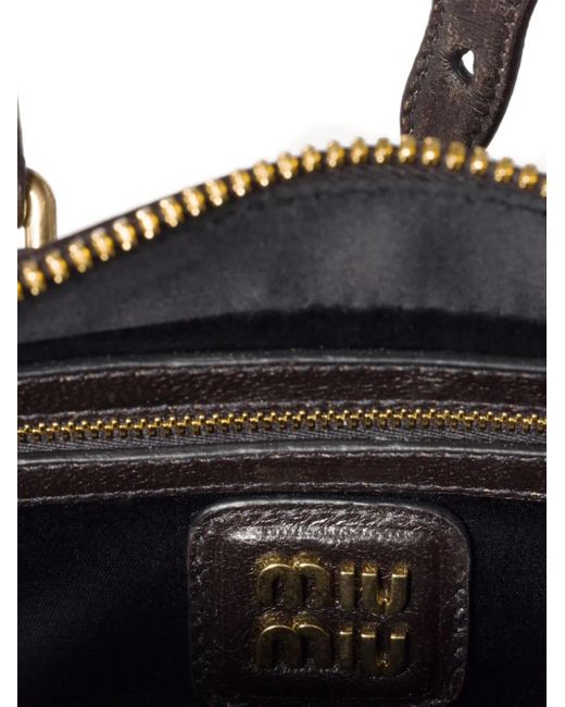 Miu Miu Black Arcadie Matelassé Leather Tote Bag