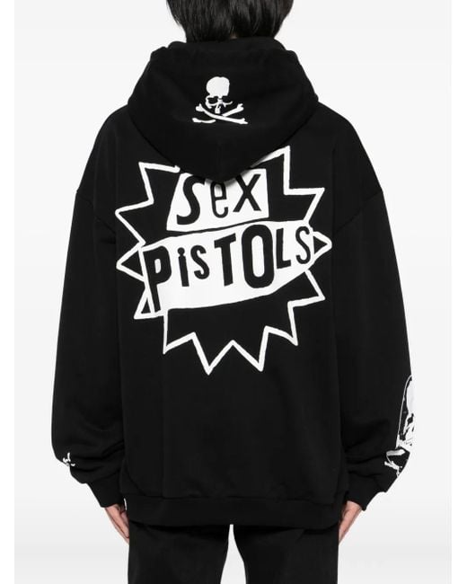 MASTERMIND WORLD Black Graphic-Print Hoodie for men