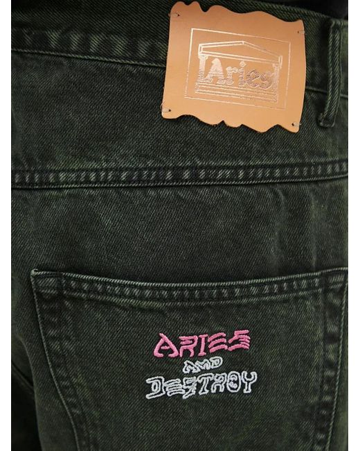 Jean À Patch Logo Aries pour homme en coloris Black
