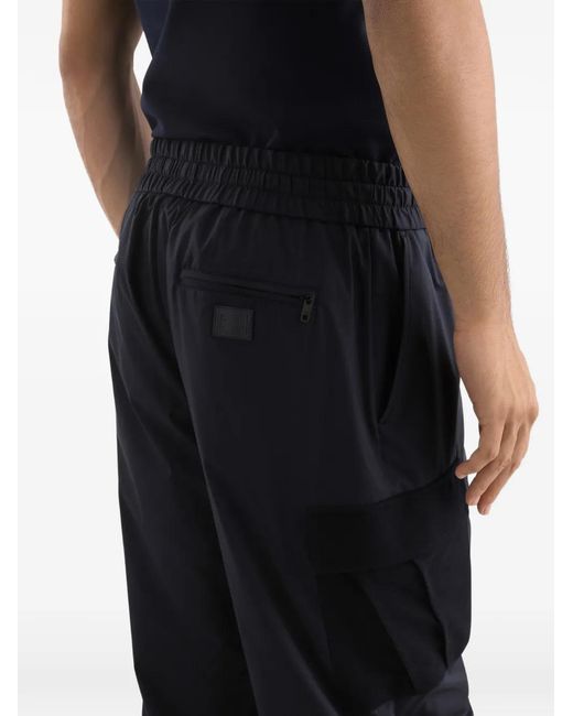 Dolce & Gabbana Blue Drawstring-Waistband Cargo Trousers for men