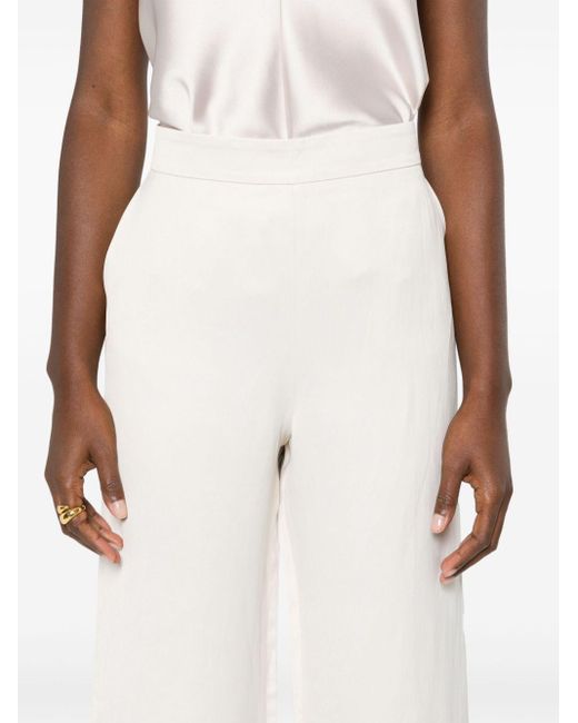 Antonelli White Ribes Textured Straight Trousers