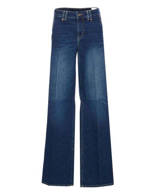 Liu Jo Blue Patch-Pocket Flared Jeans