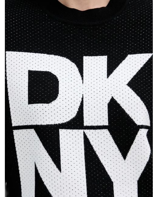 DKNY Black Logo-Embellished Crewneck Sweatshirt