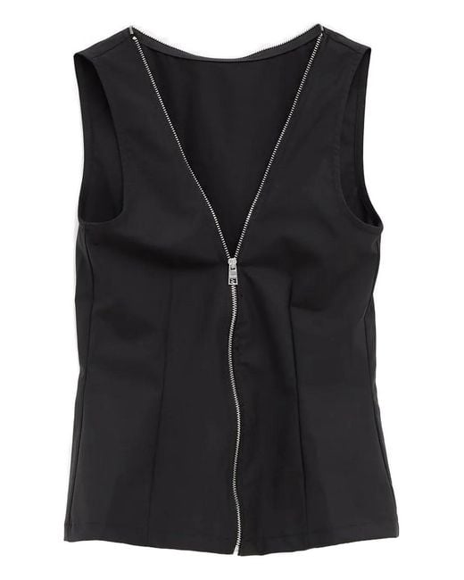 Paloma Wool Black Fase Zip-Up Top