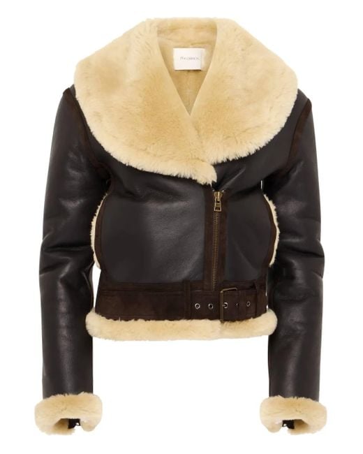 Veste En Cuir À Col Lainé J.W. Anderson pour homme en coloris Black