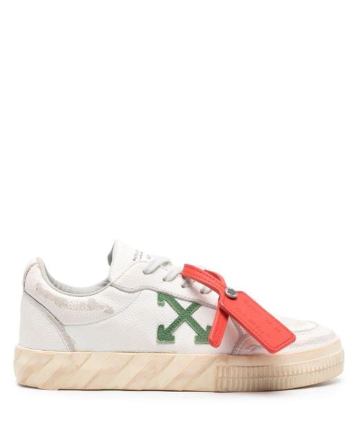 Off-White c/o Virgil Abloh Pink Low Vulcanized Distressed Sneakers