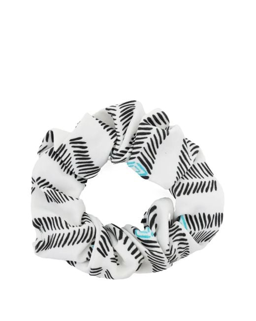 Lygia & Nanny White Patterned Scrunchie