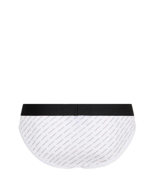 DSquared² White Logo-Print Brief for men