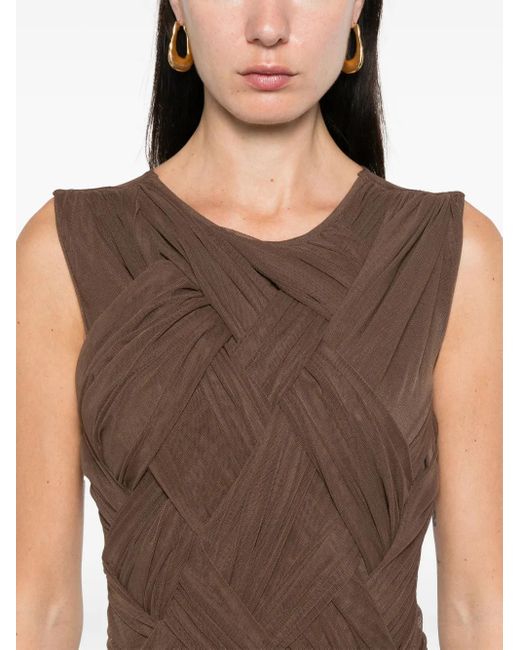 Atu Body Couture Brown Emotional Braided Maxi Dress