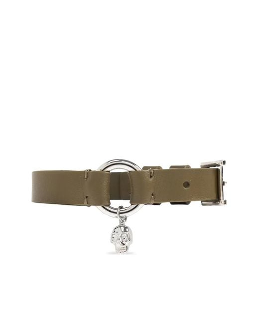 McQueen Natural Skull Charm Bracelet for men