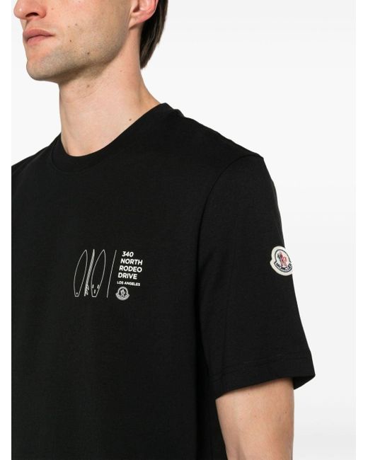 Moncler T-Shirt mit Adressen-Print in Black für Herren