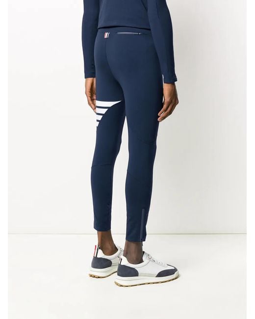 Thom Browne Blue Lightweight Compression Tech 4-Bar Tights for men