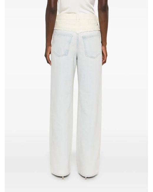 Givenchy White Light Contrast-Panel Straight-Leg Mid-Rise Jeans