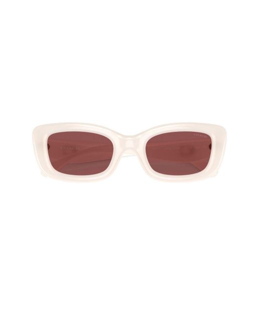 COACH Red Logo-plaque Rectangle-frame Sunglasses