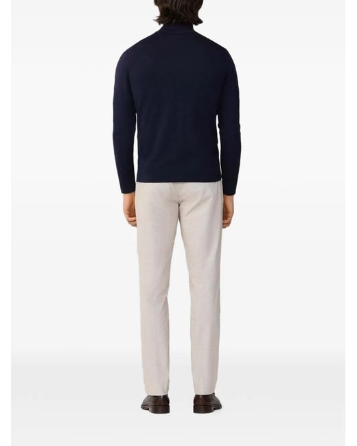 Hackett Blue Quarter-Zip Sweater for men
