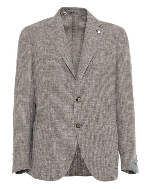 Luigi Bianchi Gray Three-Button Blazer for men