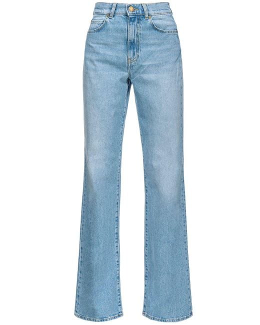 Pinko High Waist Straight Jeans in het Blue