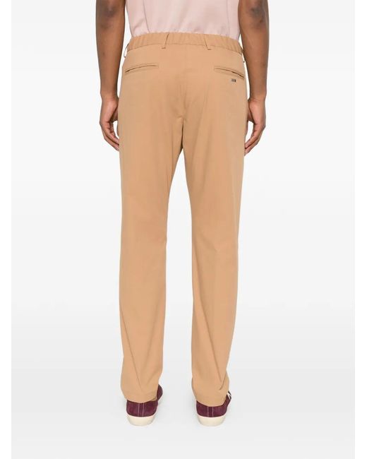 Herno White Pleated Straight-Leg Trousers for men