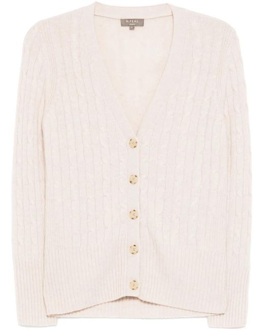 N.Peal Cashmere Natural Clara Cardigan