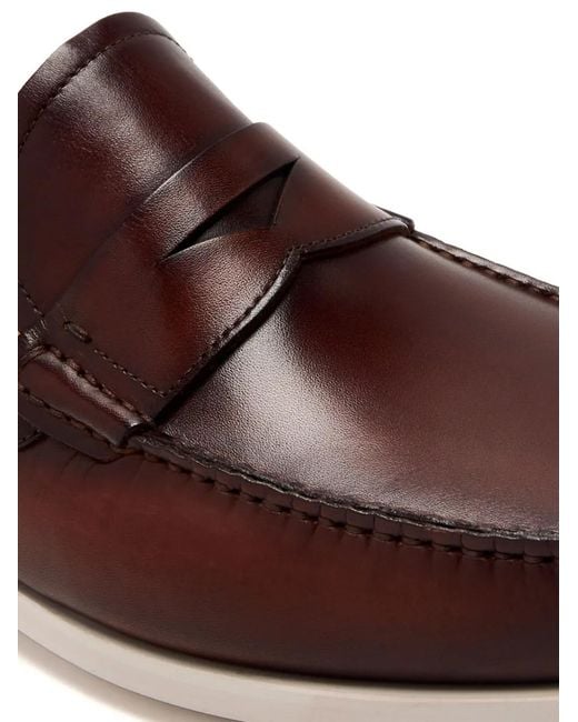 Magnanni Shoes Brown Penny Loafers for men