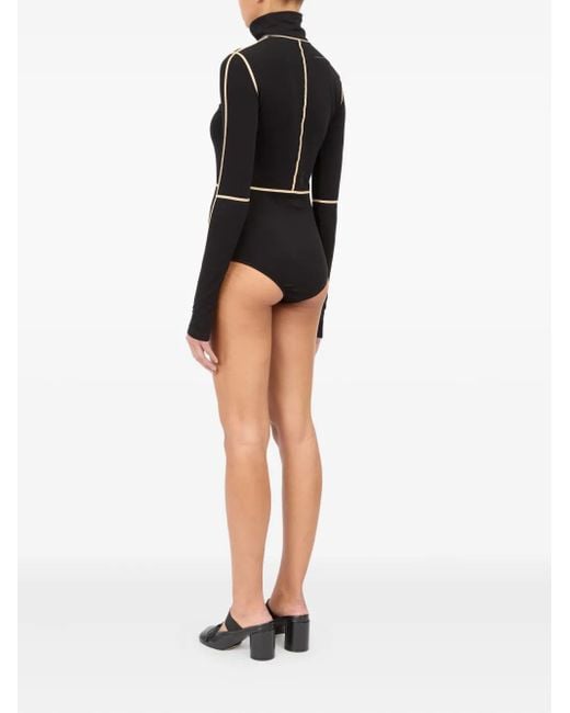 MM6 by Maison Margiela Black Long-Sleeved Bodysuit