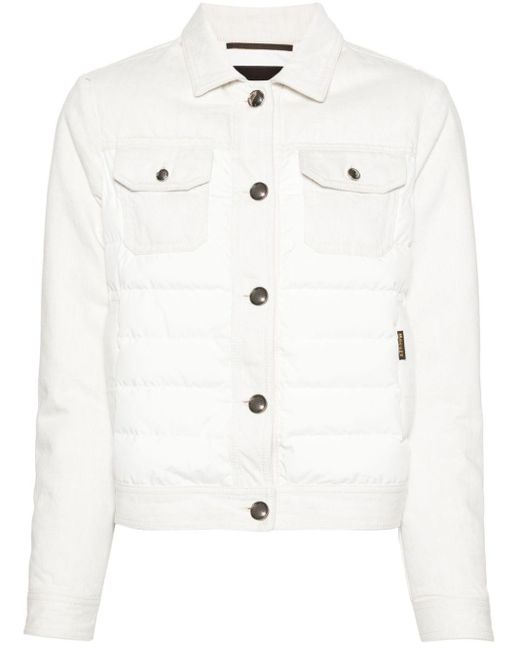 Moorer White Petunia Padded Jacket