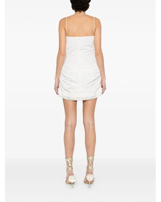 Magda Butrym White Lace-Trim Mini Dress