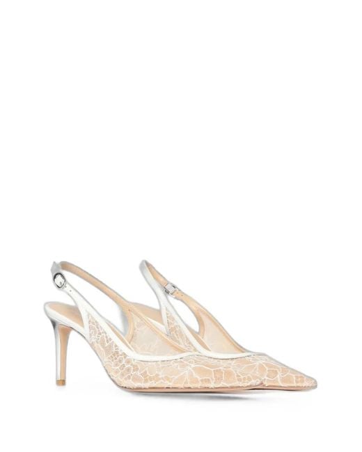 Stuart Weitzman White Stuart Power Slingback Pumps