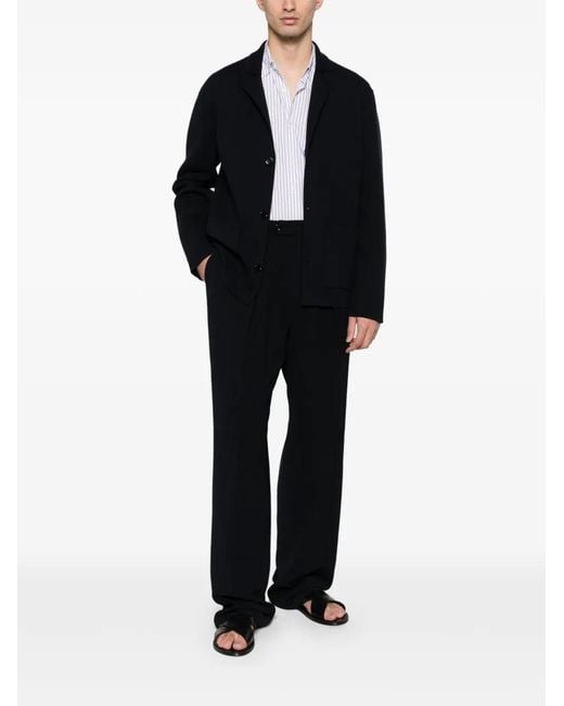 Fursac Black Collared Button-Front Cardigan for men