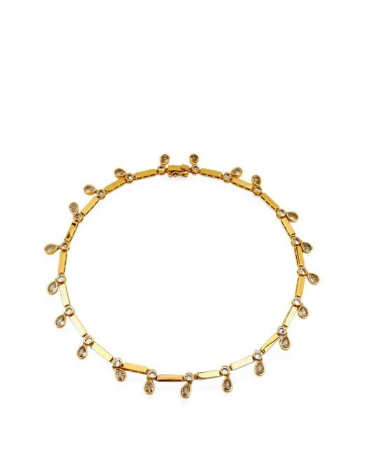 Lady D World Metallic Aurora Bezel Teardrop Necklace