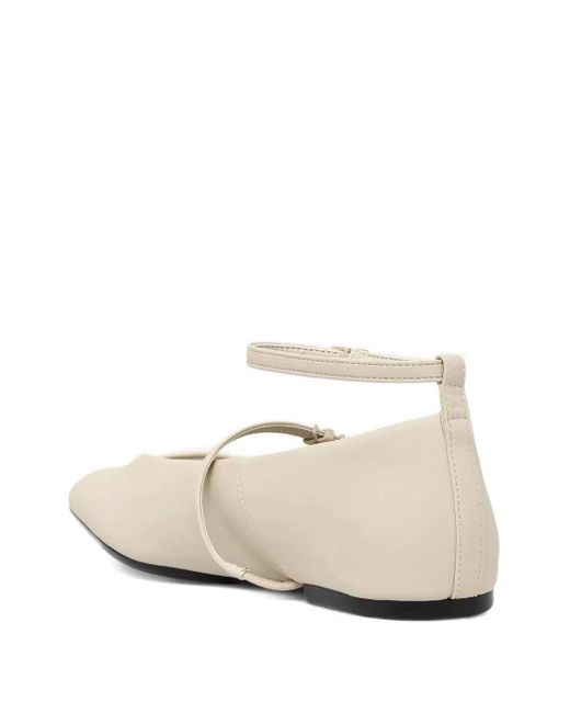 ARMANI EXCHANGE White Ankle-Strap Pointed-Toe Flats