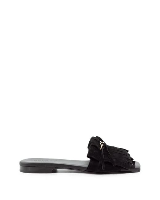 DONNARì White Fringe-Detail Flat Sandals